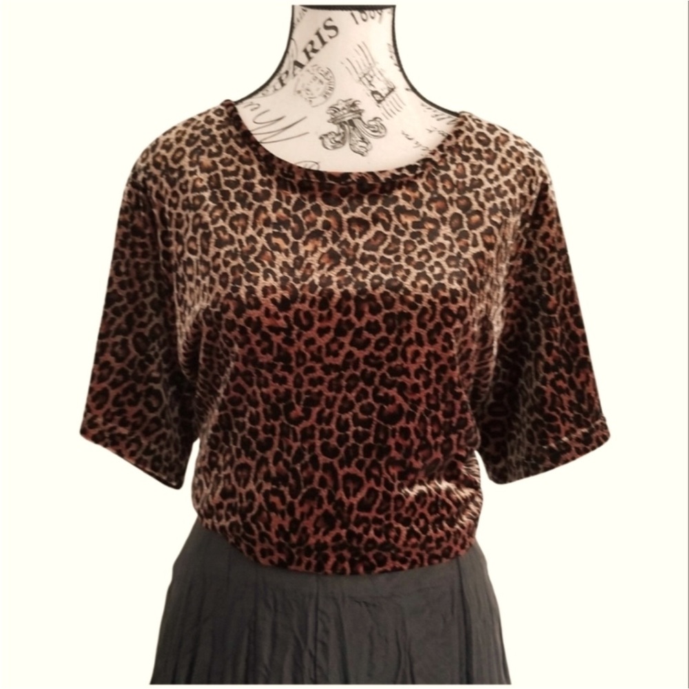1X Leopard Velvet Top – Stretch Grunge 90s Vibes